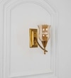 Eltham Amber Glass And Brass Finish Metal Wall Light