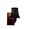 Devansh Wood Wall Mounted Lamp With Black Cotton Shade