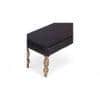Cairo Sheesham Wood Accent 3 Seater Bench In Black Leatherite