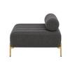 Doe Buck Luxury Boucle Accent Lounge Chair in Grey Colour with Gold Metal Legs
