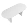 Velin Oval 6 to 8 Seater Extending Solid Wood Pedestal Dining Table White