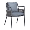 Paola Outdoor Table Set with 1 Table and 2 Chairs Gun Metal In Grey