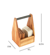 Ireka Home CarryEase Coaster Set with Holder – Set of 8 Wood and Marble