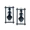 Desert Art Metal Handpainted Lady Musician Doll Wall Hanging Set of 2