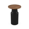 Toro Solid Wood Side Table In Dual Tone in Amber Walnut And Black Finish