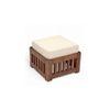 Palladio Sheesham Wood Accent Coffee Table Set With 4 Stools In Natural Teak Finish
