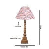 Devansh Multicolor Cotton Table Lamp With  Wood Natural Base (10X10X21 Inches)-40