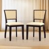 Argiro Solid Wood Dining Chair Set Of 2 In Mahogany Finish With Macadamia Brown Fabric Colour