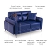 Meagan 2 Seater Leatherette Sole in Blue Colour