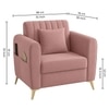Daraco Velvet 1 Seater Sofa in Pink Color