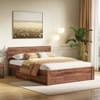 Kuba Solid Wood Queen Size Drawer Storage Bed In Teak Finish