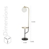 Flemish Globe Glass Metal Single Light Shelf Floor Lamp