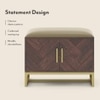 Nina 4 Pairs Solid Wood Shoe Cabinet With Seat In Mango Walnut Finish Taupe Leatherette