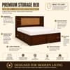 Aaranya Solid Wood Compact Queen Bed Hydraulic Storage Provincial Teak Finish Mattress 60 x 72 Inches