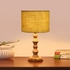 Devansh Yellow  Jute   Table Lamp With  Wood Natural Base (7X7X15.5 Inches)-17