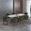 Aeris Ceramic 6 to 8 Seater Extendable Dining Table With 6 Celia Dining Chair