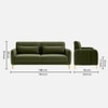 Monly Velvet 3 Seater Sofa Olive Green Color