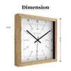 Wooden Square Wall Clock with 24-Hour Dial