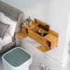 Hexa Red Engineered Wood Wall Mount Dressing Table in Giant Wood and Frosty White Colour