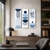 The Castle Decor Blue Botanical Abstract Wall Art Set of 3 36x39 Inch