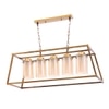 Eliante Hanging Light, 5 Bulb, Champagne Glass Shade, Mild Steel, Modern Pendant Lighting