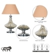Delicea Smoke Glass And Chrome Finish Metal Table Lamp With Beige Cotton Shade