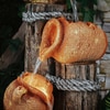 Orange and Brown Fiber Glass Natural Earthern Pot Water Fountain