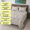 Niko White Floral 400 TC Cotton Flat Super King Size Bedsheet with 2 Pillow Covers – Threads