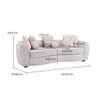 Opus 3 Seater Fabric Sofa in Dusk Grey Colour