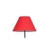 Violet Red Fabric Floor Lamp with Black Iron Base