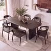 Zen Rectangular Solid Wood 6 Seater Dining Table With 6 Hague Solid Wood Dining Armchair (Finish: Danish Walnut)