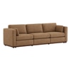 Mellow 3 Seater Sofa In Soft Fabric Brown Color