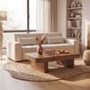 Nakkashi Solid Wood Rectangular Coffee Table In Amber Walnut Finish