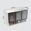 Aluminium Black Profile 3 Fluted Glass Handless Shutter With Space Organizer In Highland Pine Finish