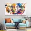 The Castle Decor Abstract Face Wall Art Framed Painting 27x48 Inch