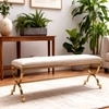 Golden Haven Metal Bench in Pink Finish