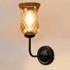 Devansh Metal Electric Wall Light in black Colour with Lavender Shade Count of 1 Light