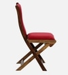 Morila Chair in Provincial Teak Finish with Red Velvet Fabric