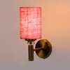 Devansh Metal Electric Wall Light in Gold Colour with Pink Shade Count of 1 Light