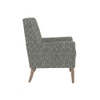 Leston Printed Human Canvas Fabric Lounge Chair in Green Colour