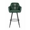 Doe Buck Luxury Faux Leather Counter Height Bar Stool in Green Colour
