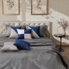 Stoa Paris Cushion Covers, Digital Printed Pillow Covers Set of 5, Throw Cushion Covers for Bed, Sofa - Mystique Blue