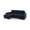 Apollo Sofa (Colour : Sea Port Blue Velvet, Cushion : Soft, Back Type : Regular, Seating Capacity : Left Aligned 2 Seater + Left Aligned Chaise + Ottoman)