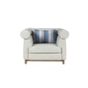 Solace Solid Wood One Seater Sofa in Grey Colour
