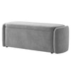 Risibol   Velvet 2 Seater Ottoman Bench with Storage in Grey  Color