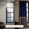 Stoa Paris Satin Long Door Curtains, Room Darkening Blackout Curtains Pack of 2, Blue Monarch - With Back Lining