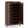 Webster 24 Pair Shoe Rack in Walnut Finish