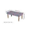 Bestone Solid Wood Bench In Bird Print Grey Kantha Fabric