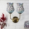 Devansh Metal Electric Wall Light in Gold Colour with Multicolor Shade Count of 2 Lights