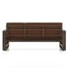 Moreno 3 Seater Solid Wood Sofa in Danish Walnut Finish and Terracotta Stripe Fabric